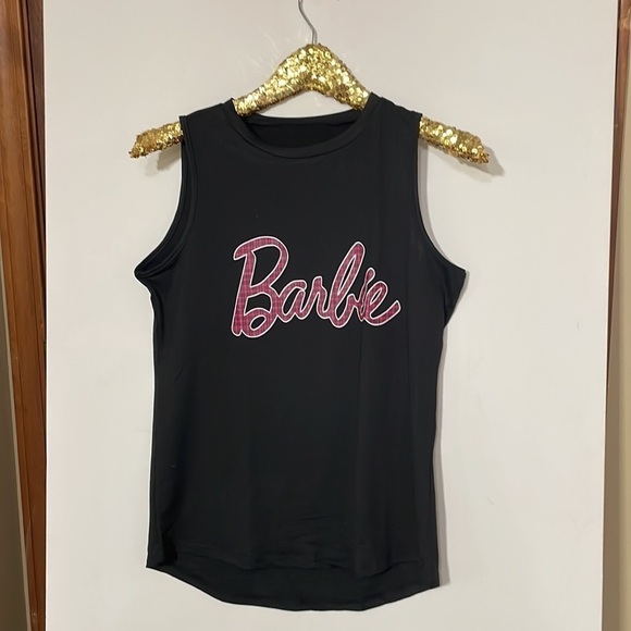 Barbie Black Plaid Script Lettering Tank Top - Picture 6 of 10